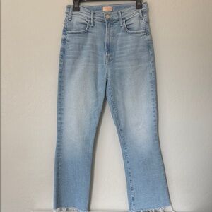 MOTHER Light Wash 28 Straight Leg Jeans, 26” Inseam.